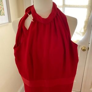 New w Tag Red Talbots High Neck Jumpsuit size 2